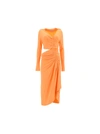 Off-white Vi-crepe Draped Midi Dress