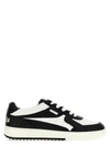 Palm Angels University Lace-up Leather Sneakers In White/black