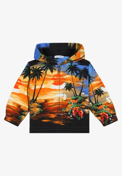 Dolce & Gabbana Babies' Hawaii Hoodie In Multicolor