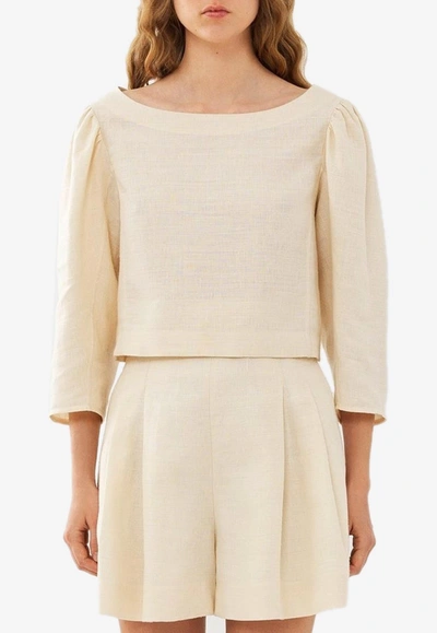 Chloé Linen Blouse In Blanc