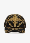Versace Baroque Print Baseball Cap In Multicolor