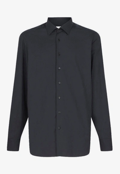 Etro Long-sleeved Cotton Shirt In Black