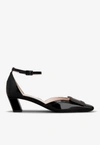 ROGER VIVIER BELLE VIVIER 45 LACQUERED BUCKLE PUMPS IN PATENT LEATHER