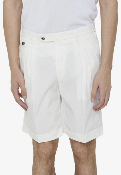 Pt Torino Bermuda Shorts With Pleats In White