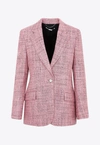 Stella Mccartney Single-breasted Wool Blazer In Pink