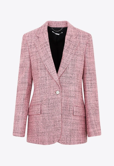 Stella Mccartney Single-breasted Wool Blazer In Pink