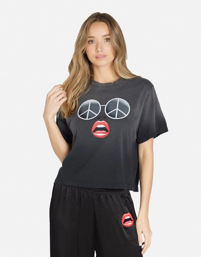 Lauren Moshi Rue Retro Peace Face In Black