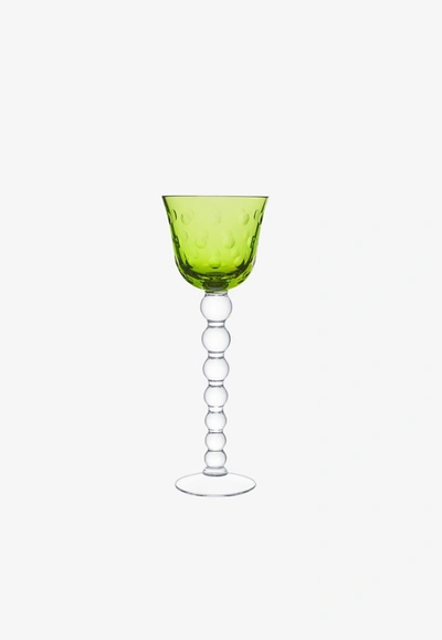 Saint Louis Bubbles Hock Glass In Light Green