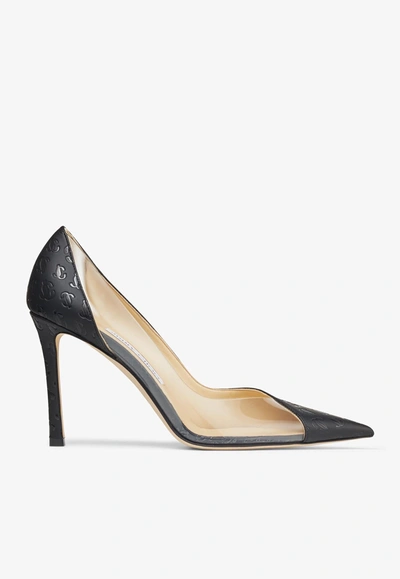 Jimmy Choo Cass 95 Pointed Pumps In Patent Leather In Black