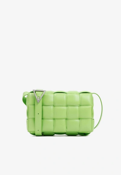 Bottega Veneta Cassette Padded Lambskin Crossbody Bag In Acid Green