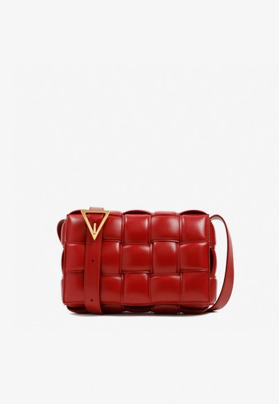 Bottega Veneta Cassette Padded Lambskin Crossbody Bag In Bordeaux