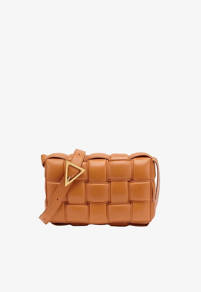 Bottega Veneta Cassette Padded Lambskin Crossbody Bag In Clay