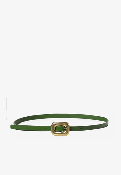Bottega Veneta Chain Link Leather Belt In Green