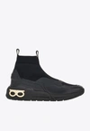 Ferragamo Cosma Sock Slip-on Sneakers In Black