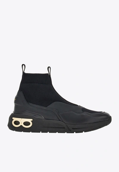 Ferragamo Cosma Sock Slip-on Sneakers In Black