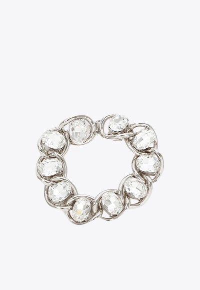 Marni Crystal-embellished Chain Bracelet In Metallic