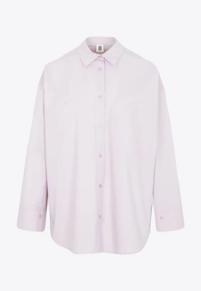 By Malene Birger Derris Oversized Button-front Shirt In Purple