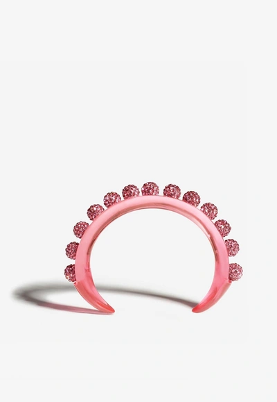 Aquazzura Disco Darling Gemstones Bracelet In Pink