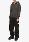 Dolce & Gabbana Distressed Zip-up Hooded Sweatshirt In Gray