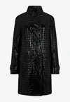 TOM FORD DOUBLE-BREASTED COAT IN CROC EMBOSSED LEATHER