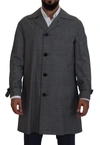 DOLCE & GABBANA DOLCE & GABBANA GRAY WOOL PLAID LONG TRENCH COAT MEN'S TRENCH COAT MEN'S JACKET