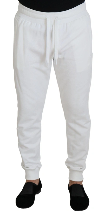 Dolce & Gabbana White Sport Logo Cotton Sweatpants Trousers Pants