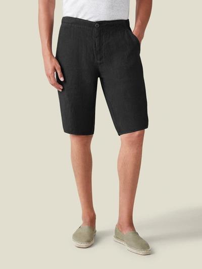 Luca Faloni Black Bermuda Linen Shorts