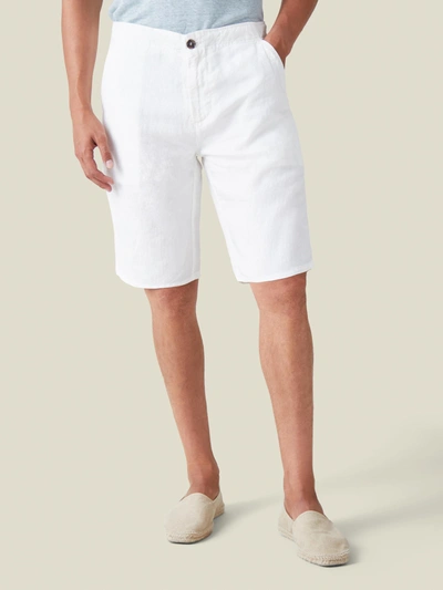 Luca Faloni White Bermuda Linen Shorts