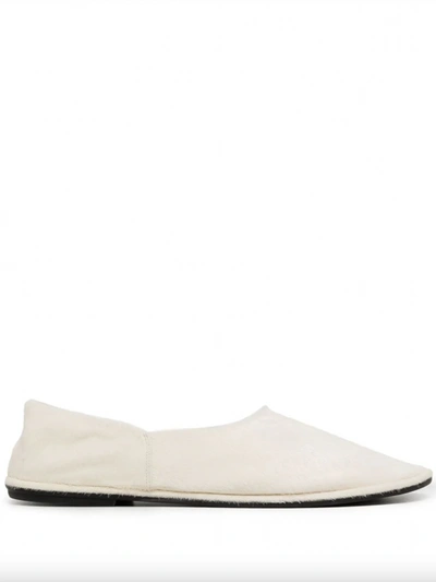 The Row Canal Leather Flats In Milk Milk