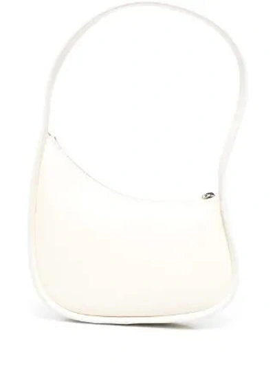 The Row Half Moon Leather Shoulder Bag In New Ivory