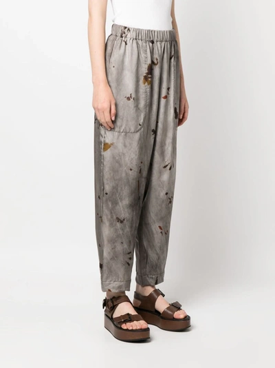 Uma Wang Graphic-print Elasticated-waist Trousers In Uw890 Dark Grey