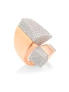 dressing gownrto Coin Sauvage Privé Pave Diamond & 18K Rose Gold Bypass Ring