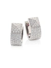 Roberto Coin Sauvage Privé Pyramid Pave Diamond & 18K White Gold Earrings