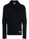 VALENTINO CABLE-KNIT VIRGIN WOOL JUMPER