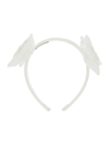 Monnalisa Velvet Headband With Bows In Cream
