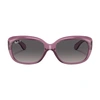Ray Ban Jackie Ohh Transparent Sunglasses Transparent Violet Frame Grey Lenses Polarized 58-17 In Transparent_violet_grey_gradient_polar