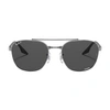 Ray Ban Square-frame Sunglasses In Gunmetal_polar_dark_grey