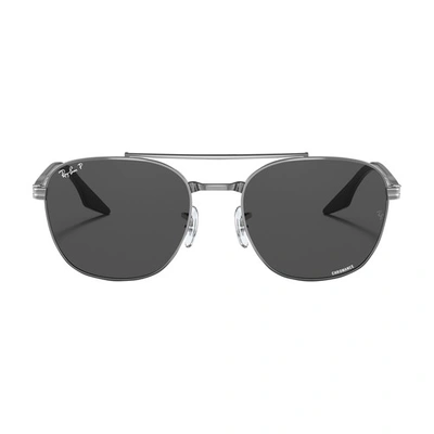 Ray Ban Square-frame Sunglasses In Gunmetal_polar_dark_grey
