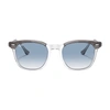 Ray Ban Womens Ray-ban Rb2298 Hawkeye Square-frame Acetate Glasses In Grey_on_transparent_clear_gradient_blue
