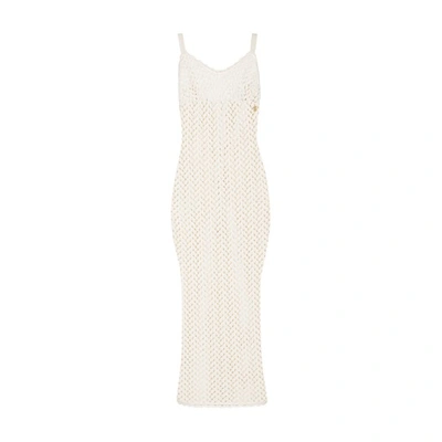 Dolce & Gabbana Crochet Slip Dress In White