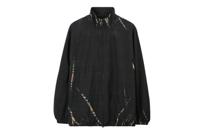 Pre-owned Burberry Sliced Check Jacket Black/archive Beige