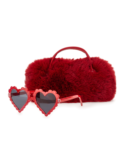 Monnalisa Heart Sunglasses In Red
