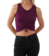 O'neill Martina V-neck Rib Crop Tank In Pink