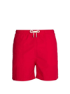 SOLID & STRIPED MEN THE CLASSIC DRAWSTRINGS SWIM SHORTS TRUNKS IN RED