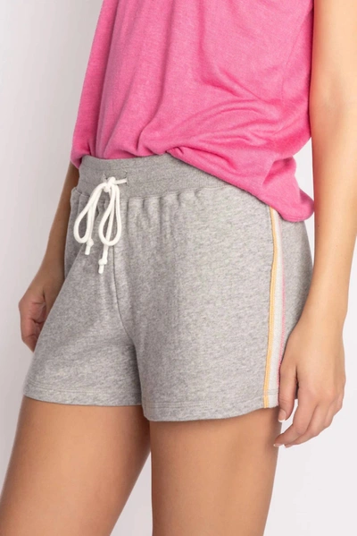 Pj Salvage Neon Stripe Short In Heather Gray In Grey