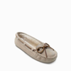 Minnetonka Lodge Trapper Womens Suede Faux Fur Lined Moccasins In Stone