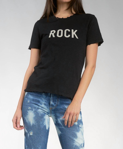 Elan Rock Graphic Top In Black