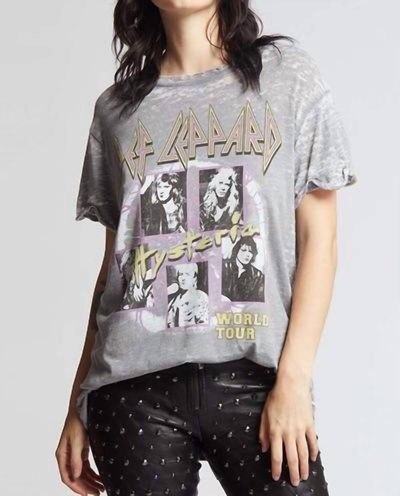Recycled Karma Def Leppard Hysteria World Tour Graphic Tee In Steel Grey