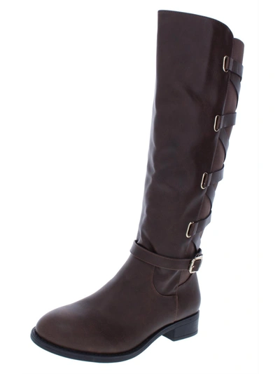Thalia Sodi Veronika Womens Faux Leather Over-the-knee Riding Boots In Brown