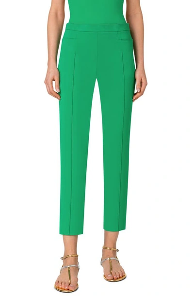 Akris Punto Franca Techno Cotton Blend Ankle Pants In Green